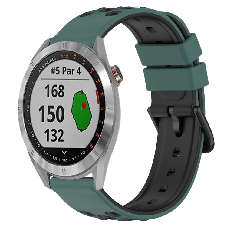 For Garmin Approach S40 20mm Two-Color Porous Silicone Watch Band