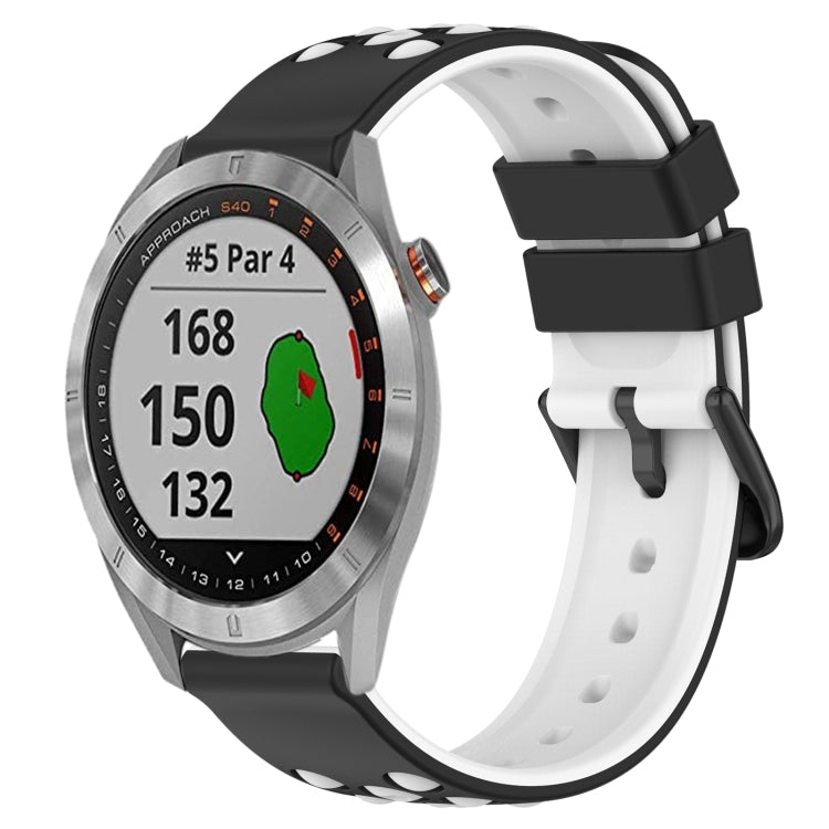 For Garmin Approach S40 20mm Two-Color Porous Silicone Watch Band