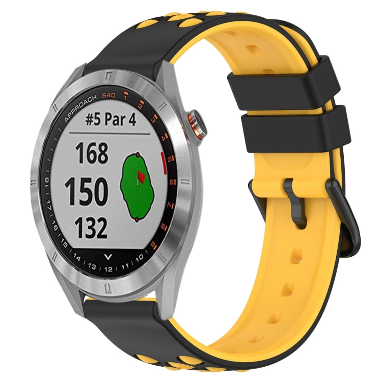 For Garmin Approach S40 20mm Two-Color Porous Silicone Watch Band