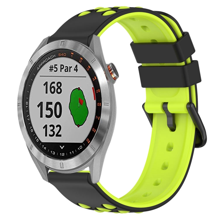 For Garmin Approach S40 20mm Two-Color Porous Silicone Watch Band