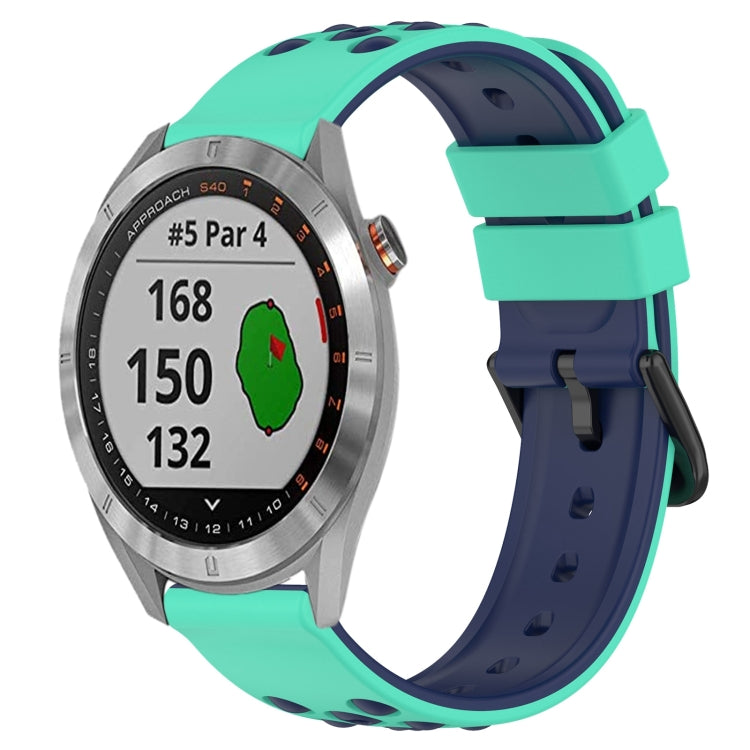For Garmin Approach S40 20mm Two-Color Porous Silicone Watch Band