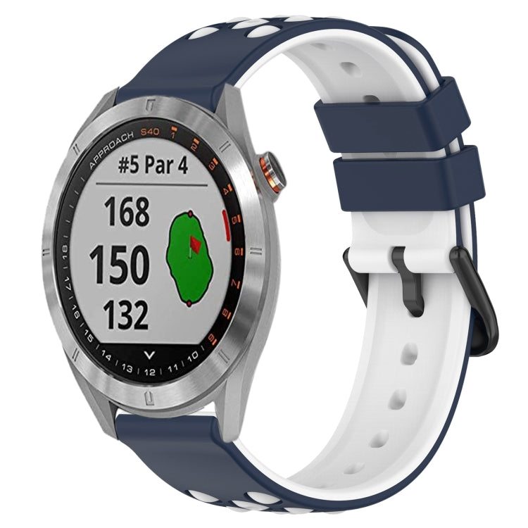 For Garmin Approach S40 20mm Two-Color Porous Silicone Watch Band