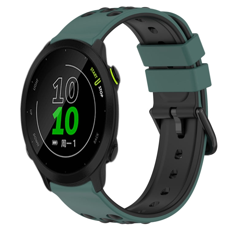 For Garmin Forerunner 158 20mm Two-Color Porous Silicone Watch Band