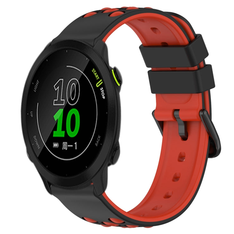 For Garmin Forerunner 158 20mm Two-Color Porous Silicone Watch Band