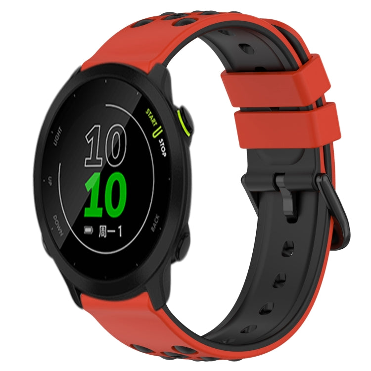 For Garmin Forerunner 158 20mm Two-Color Porous Silicone Watch Band