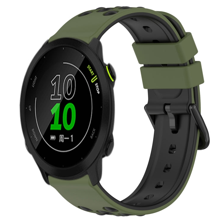 For Garmin Forerunner 158 20mm Two-Color Porous Silicone Watch Band