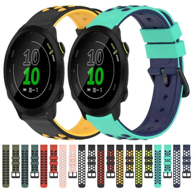 For Garmin Forerunner 158 20mm Two-Color Porous Silicone Watch Band