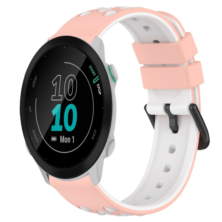 For Garmin Forerunner 55 20mm Two-Color Porous Silicone Watch Band