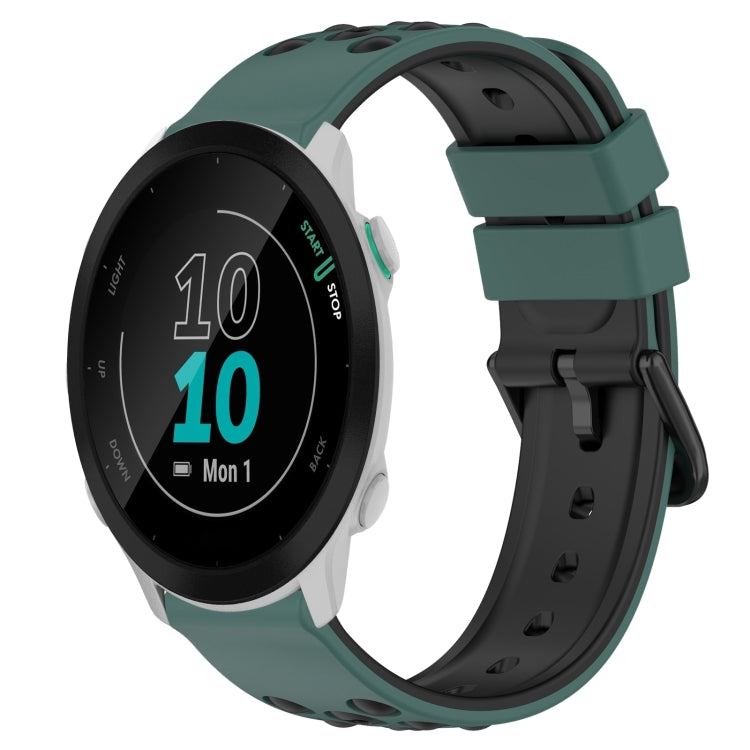 For Garmin Forerunner 55 20mm Two-Color Porous Silicone Watch Band