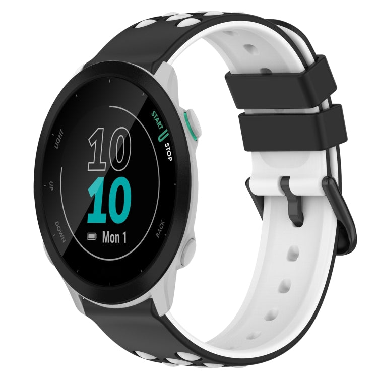For Garmin Forerunner 55 20mm Two-Color Porous Silicone Watch Band