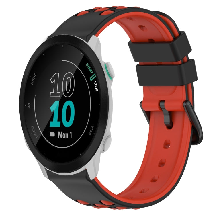 For Garmin Forerunner 55 20mm Two-Color Porous Silicone Watch Band