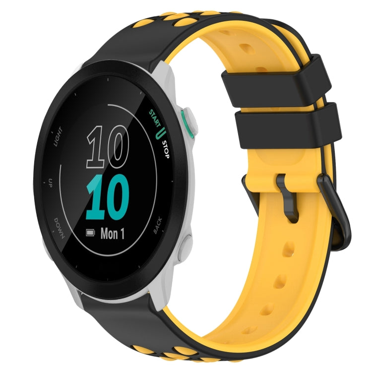 For Garmin Forerunner 55 20mm Two-Color Porous Silicone Watch Band