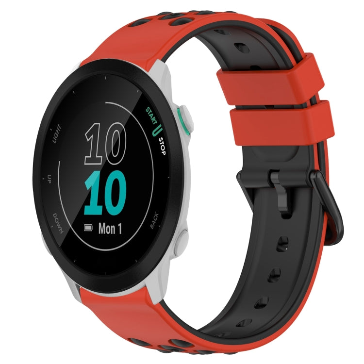 For Garmin Forerunner 55 20mm Two-Color Porous Silicone Watch Band