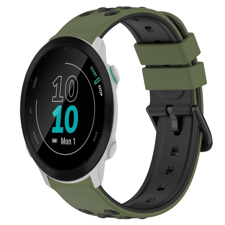 For Garmin Forerunner 55 20mm Two-Color Porous Silicone Watch Band