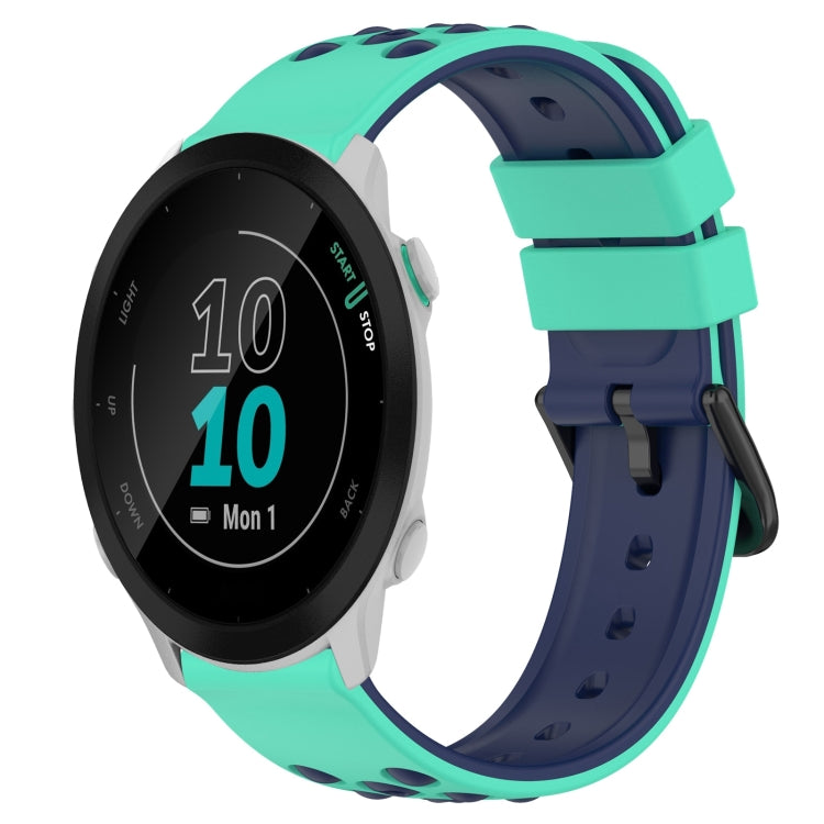 For Garmin Forerunner 55 20mm Two-Color Porous Silicone Watch Band