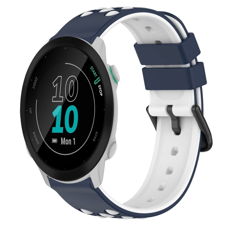 For Garmin Forerunner 55 20mm Two-Color Porous Silicone Watch Band