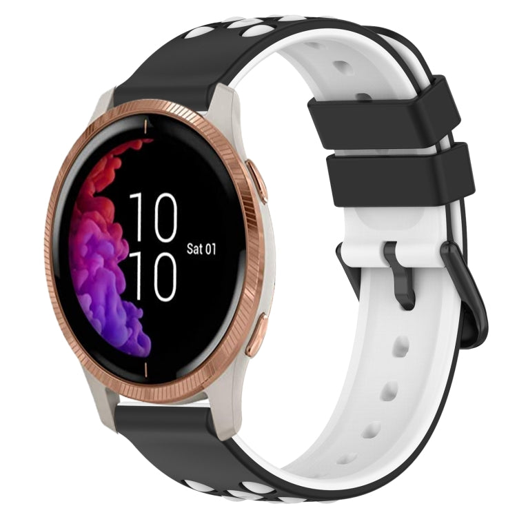 For Garmin Venu 20mm Two-Color Porous Silicone Watch Band