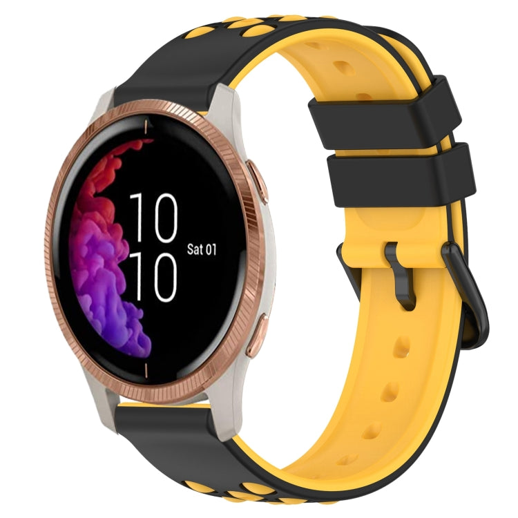 For Garmin Venu 20mm Two-Color Porous Silicone Watch Band