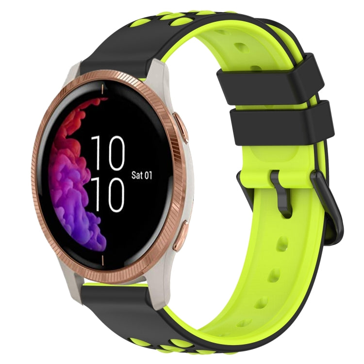 For Garmin Venu 20mm Two-Color Porous Silicone Watch Band