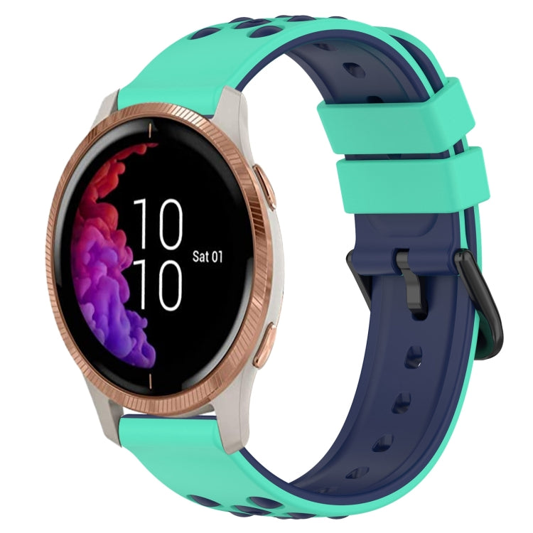 For Garmin Venu 20mm Two-Color Porous Silicone Watch Band