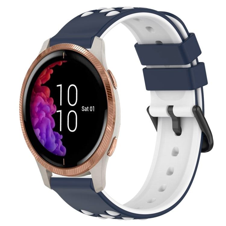 For Garmin Venu 20mm Two-Color Porous Silicone Watch Band