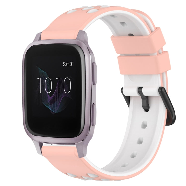 For Garmin Venu SQ 20mm Two-Color Porous Silicone Watch Band