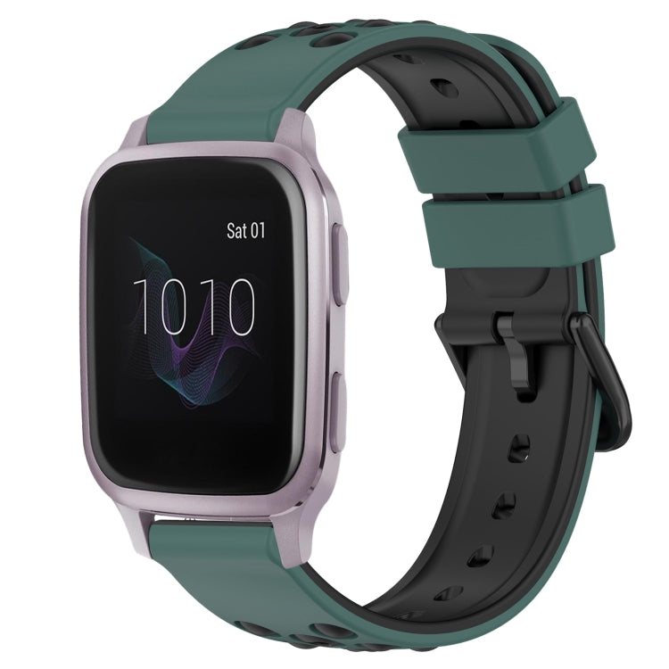 For Garmin Venu SQ 20mm Two-Color Porous Silicone Watch Band