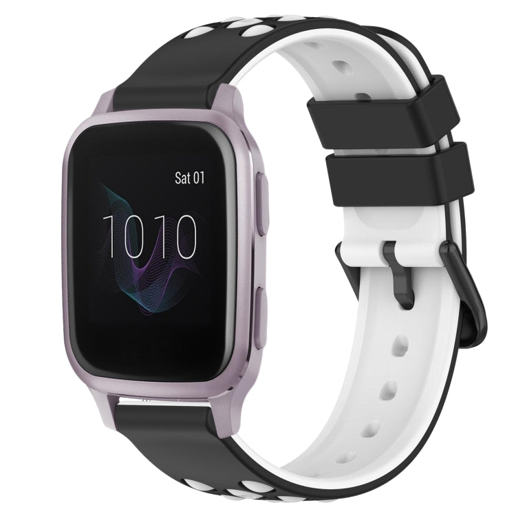 For Garmin Venu SQ 20mm Two-Color Porous Silicone Watch Band