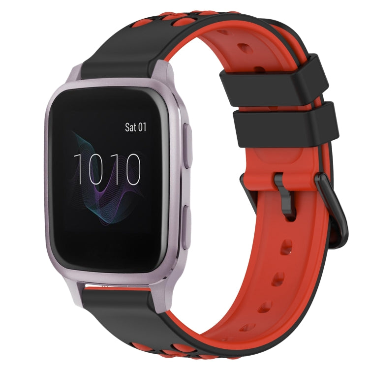 For Garmin Venu SQ 20mm Two-Color Porous Silicone Watch Band