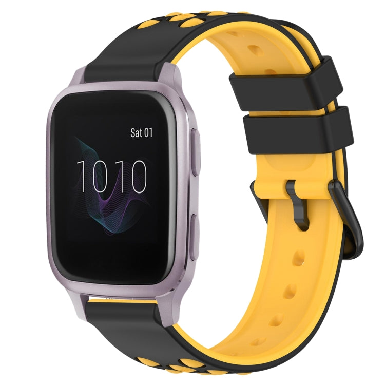 For Garmin Venu SQ 20mm Two-Color Porous Silicone Watch Band
