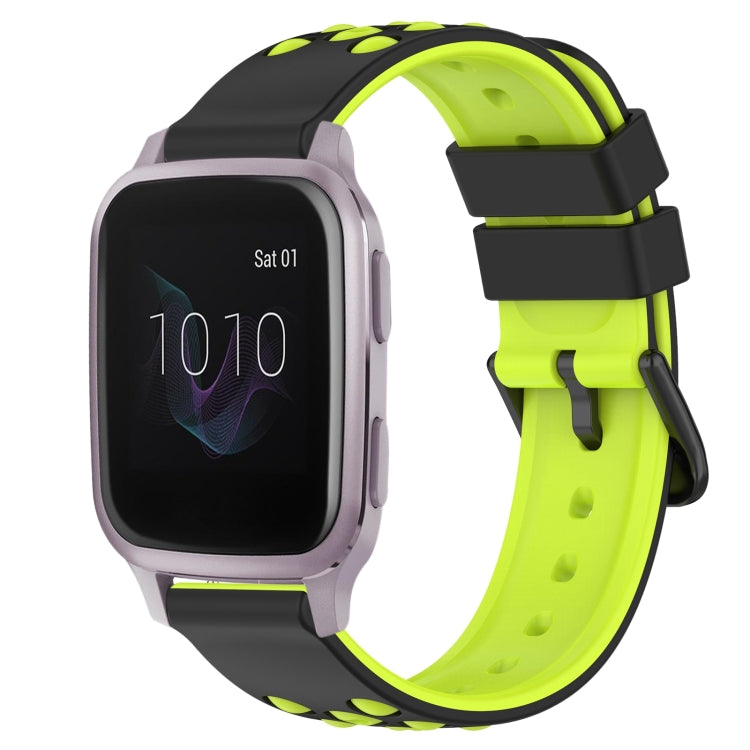 For Garmin Venu SQ 20mm Two-Color Porous Silicone Watch Band