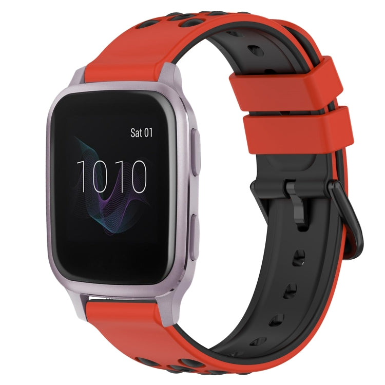 For Garmin Venu SQ 20mm Two-Color Porous Silicone Watch Band