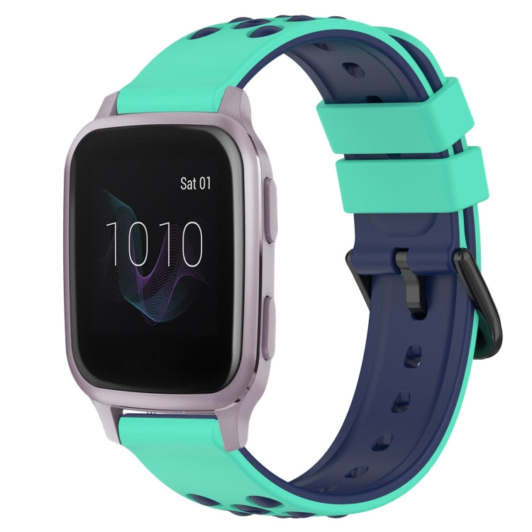 For Garmin Venu SQ 20mm Two-Color Porous Silicone Watch Band