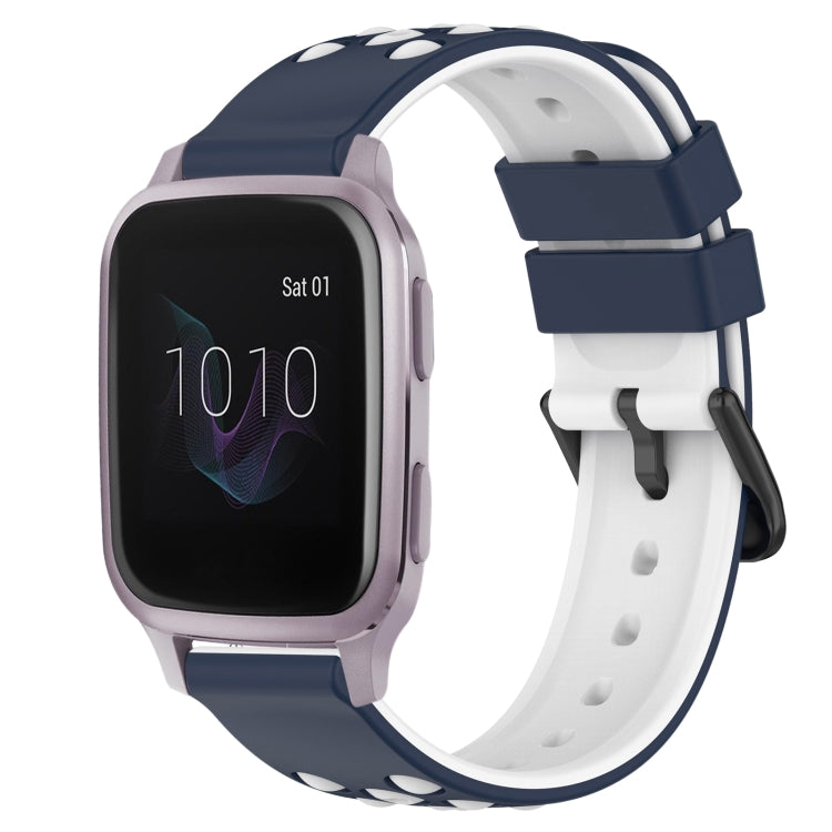 For Garmin Venu SQ 20mm Two-Color Porous Silicone Watch Band
