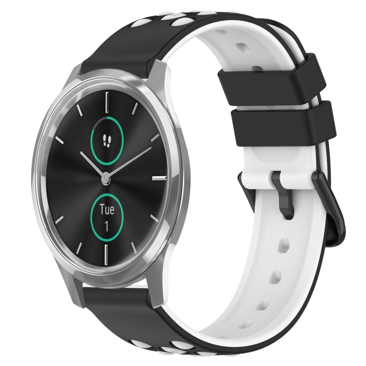 For Garminmove Luxe 20mm Two-Color Porous Silicone Watch Band
