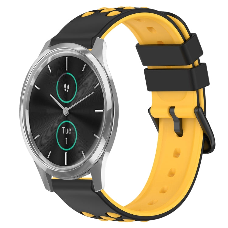 For Garminmove Luxe 20mm Two-Color Porous Silicone Watch Band