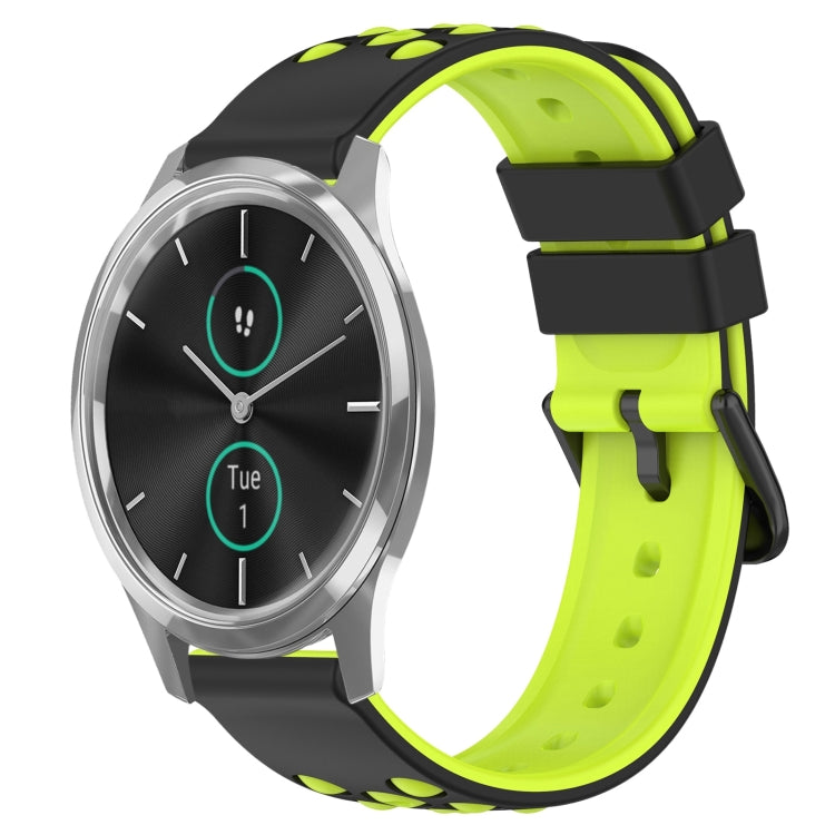 For Garminmove Luxe 20mm Two-Color Porous Silicone Watch Band