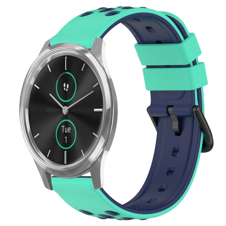 For Garminmove Luxe 20mm Two-Color Porous Silicone Watch Band