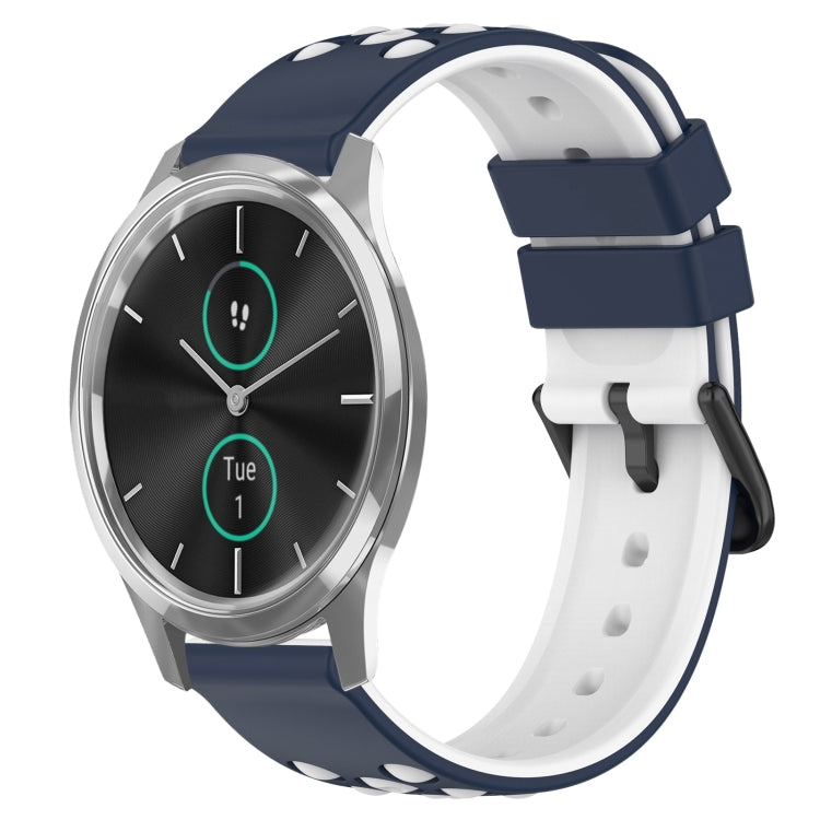 For Garminmove Luxe 20mm Two-Color Porous Silicone Watch Band