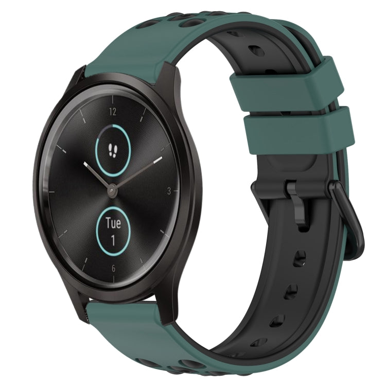 For Garmin Garminmove Style 20mm Two-Color Porous Silicone Watch Band