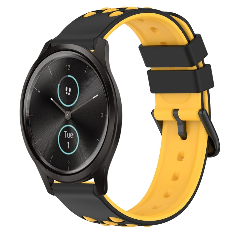 For Garmin Garminmove Style 20mm Two-Color Porous Silicone Watch Band