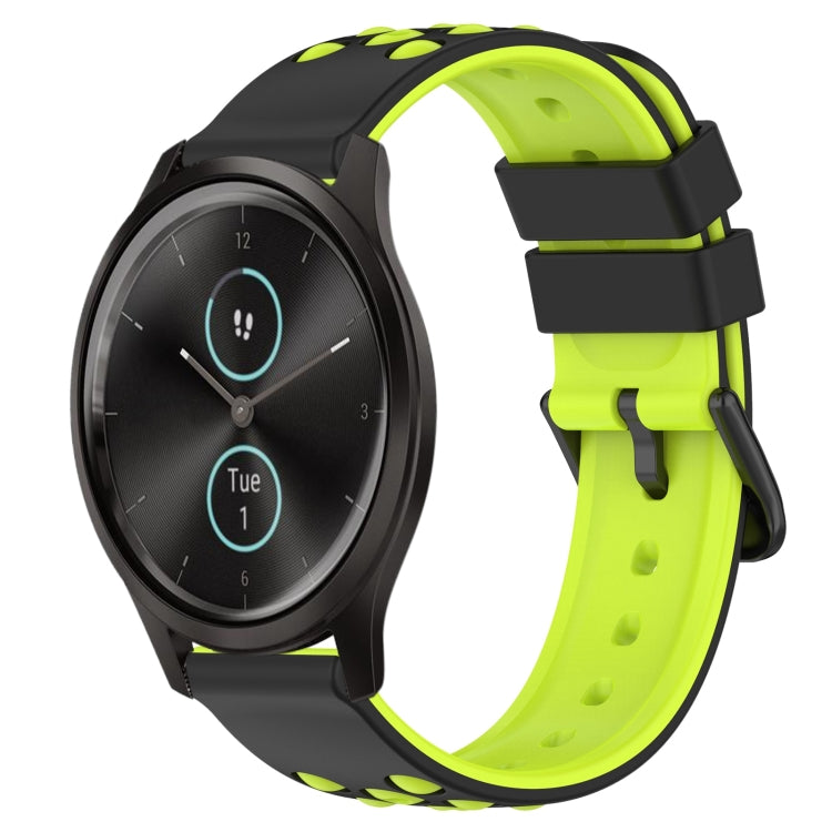 For Garmin Garminmove Style 20mm Two-Color Porous Silicone Watch Band