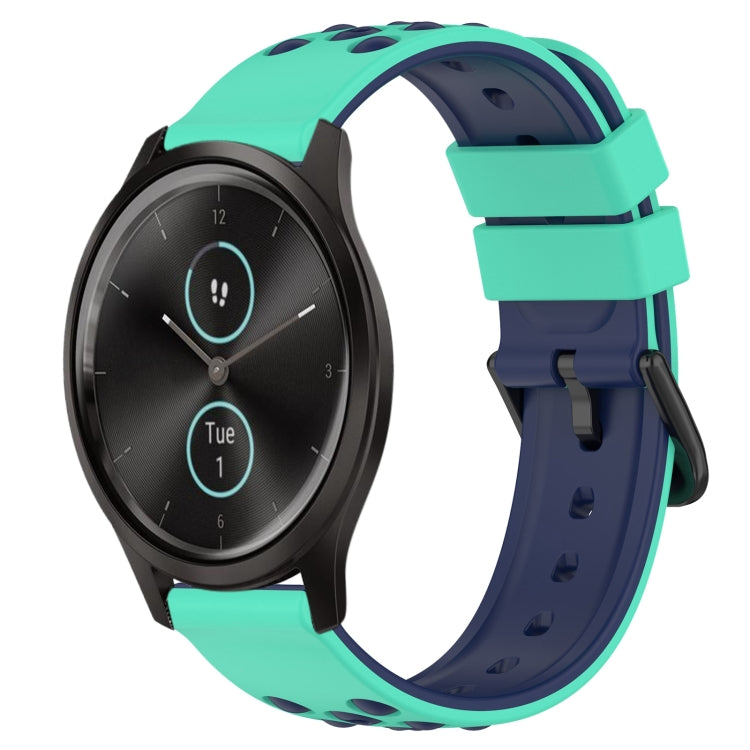 For Garmin Garminmove Style 20mm Two-Color Porous Silicone Watch Band