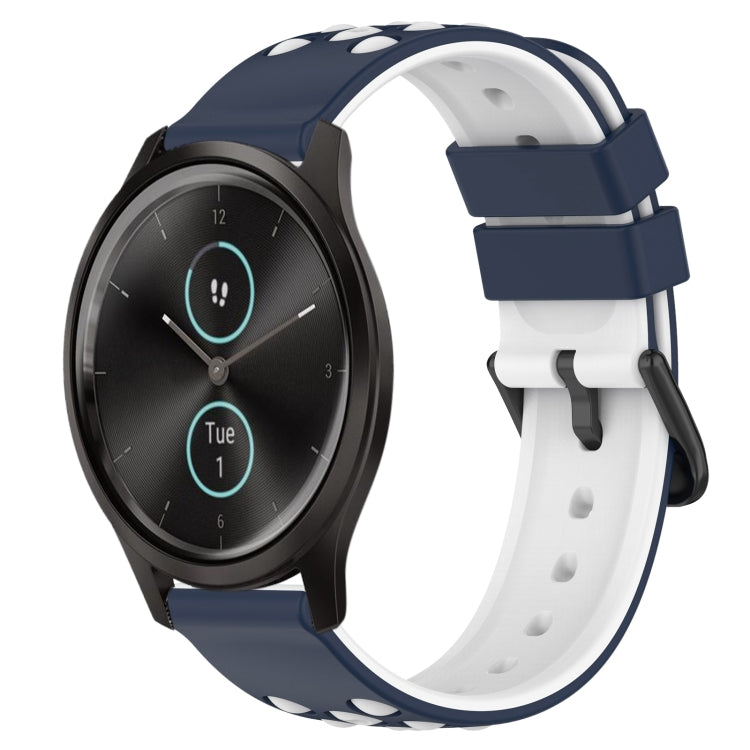 For Garmin Garminmove Style 20mm Two-Color Porous Silicone Watch Band