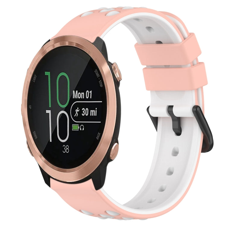 For Garmin Forerunner 645 Music 20mm Two-Color Porous Silicone Watch Band