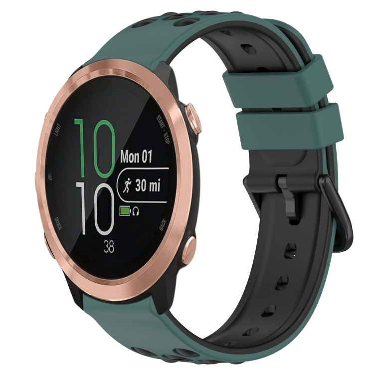 For Garmin Forerunner 645 Music 20mm Two-Color Porous Silicone Watch Band