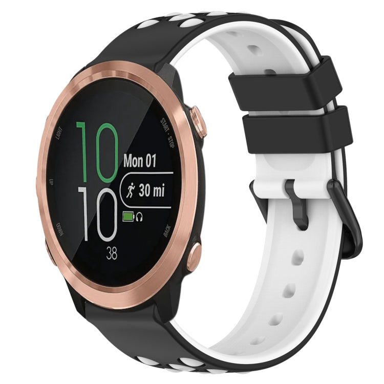 For Garmin Forerunner 645 Music 20mm Two-Color Porous Silicone Watch Band
