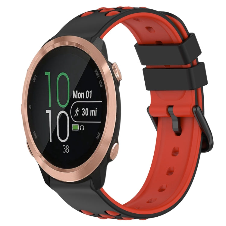 For Garmin Forerunner 645 Music 20mm Two-Color Porous Silicone Watch Band