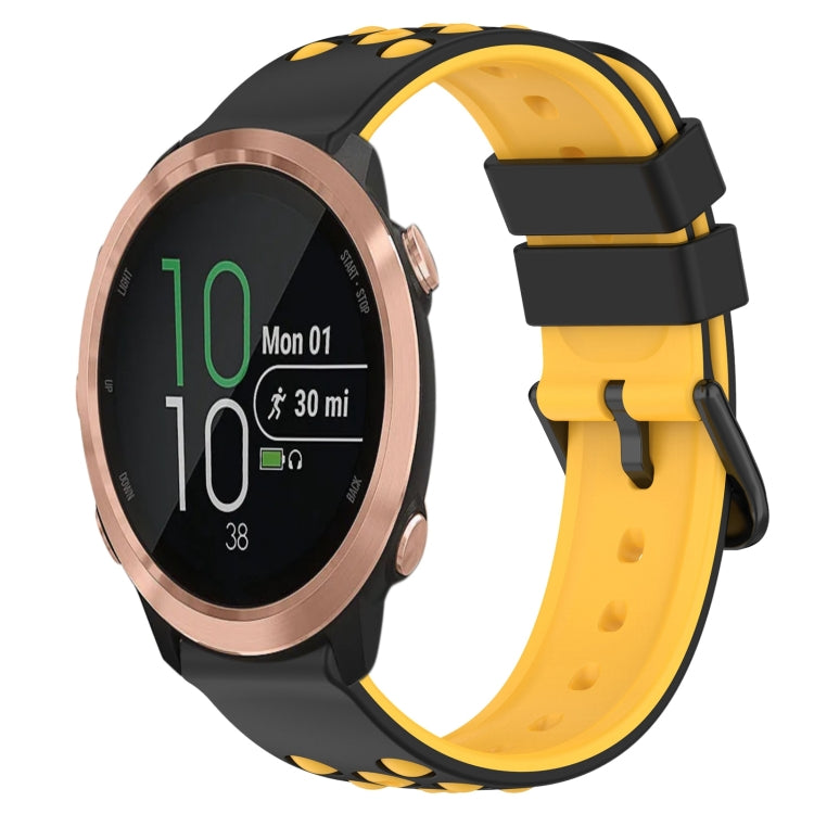 For Garmin Forerunner 645 Music 20mm Two-Color Porous Silicone Watch Band
