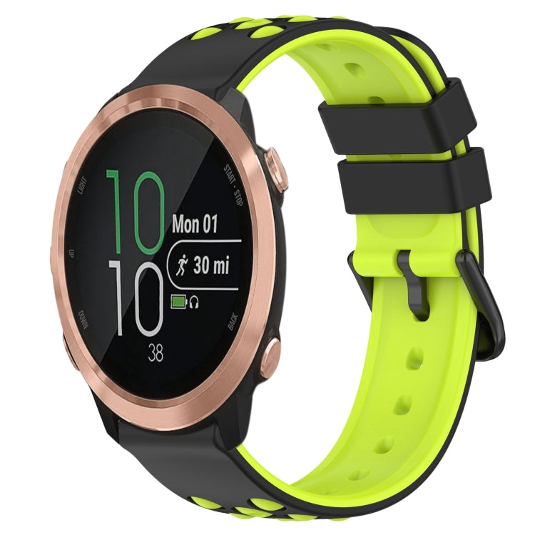 For Garmin Forerunner 645 Music 20mm Two-Color Porous Silicone Watch Band